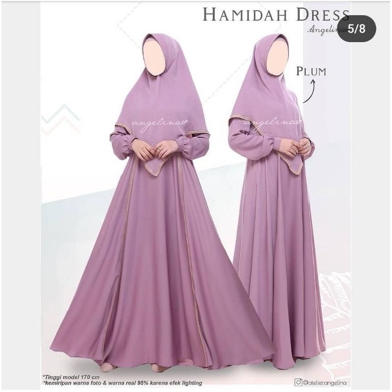 Atelier Angelina set Hamidah dress dan Hasna khimar with Lace