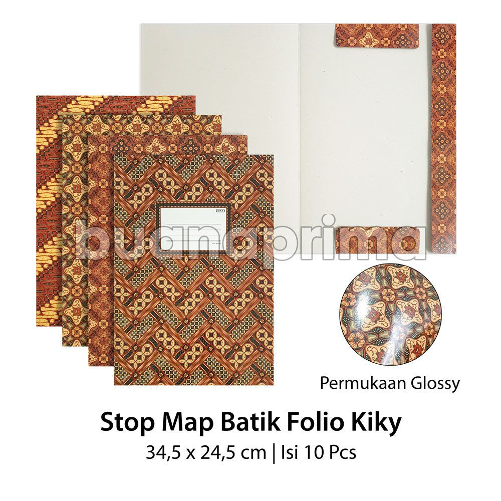 

Stop Map Batik Kiky Folio Glossy isi 10 pcs Stopmap Stof Map Kertas Stofmap