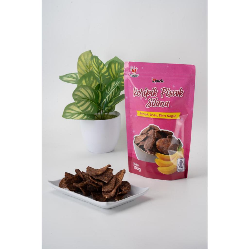 

PROMO 100g keripik pisang kepok coklat silana original