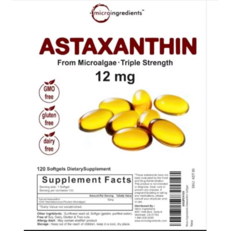 NEW ASTAXANTHIN 12mg 120 sofgel