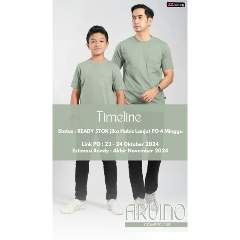 Kaos Cauple Ayah & Anak Arvino Cotton Cambed24s Adem Nyaman Baju Atasan Pria
