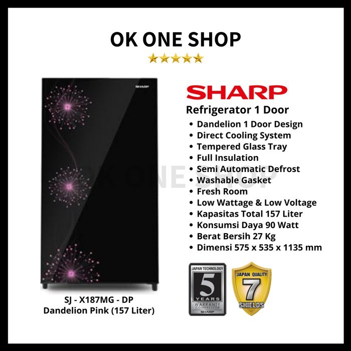 REF 1 DOOR SHARP SJ-X187MG-DP