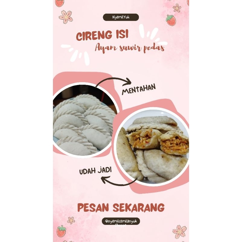 

Cireng Isi ayam suwir pedas makanan instan goreng cemilan pedas isi 10pcs