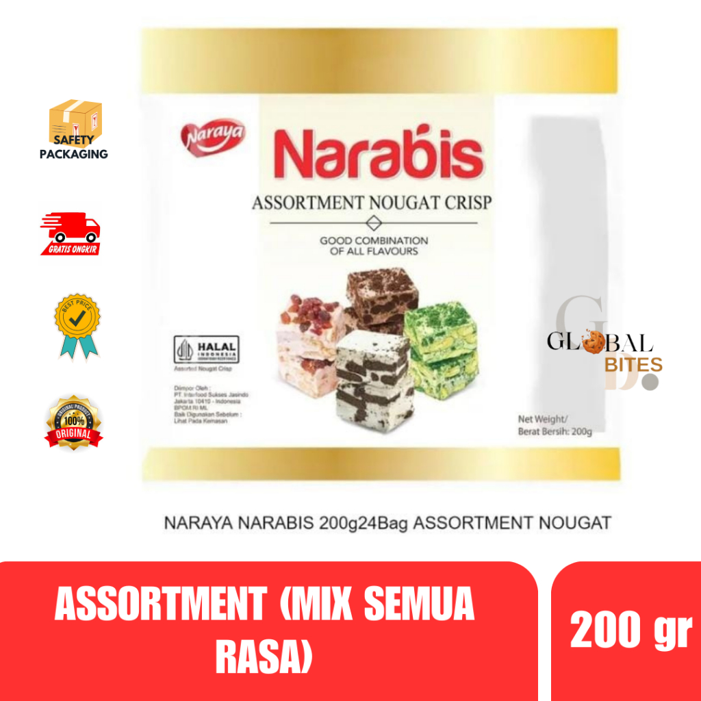 

Maknyuss1 Naraya Narabis Nougat Assortment Chocolate Strawberry Cookies And Cream 200Gr