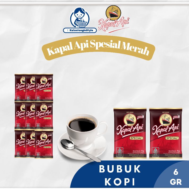 

Kopi Kapal Api Mini Special 6.5gr Tanpa Gula Per Renceng isi 10 Sachet