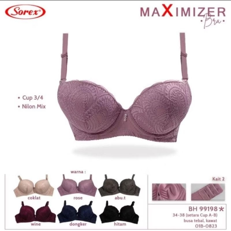 SOREX BRA BH PUSH UP BUSA TEBAL 99198 BERKAWAT KAIT 2 | CUP A BROKAT SZ 34-38