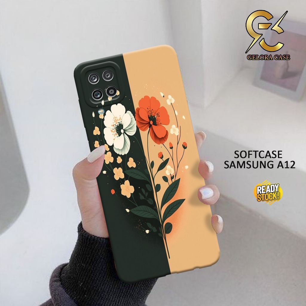 Softcase Samsung Galaxy A12 - geloracase - Casing Samsung Galaxy A12 - Motif case bunga - Samsung - 