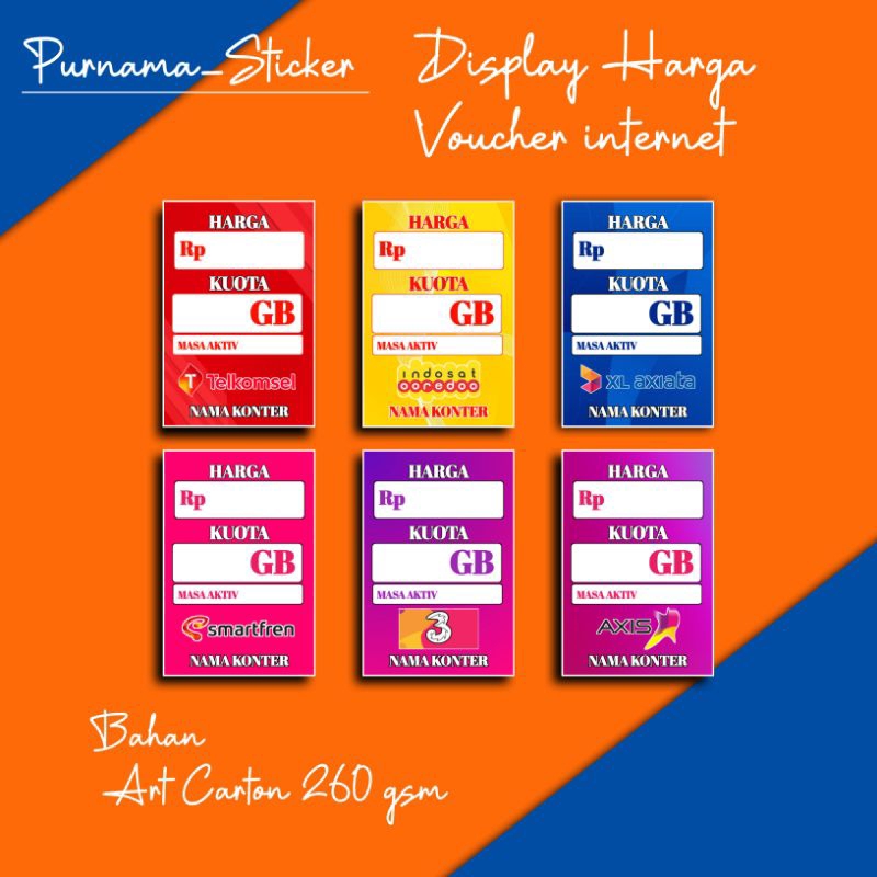 

Label harga paket internet all operator