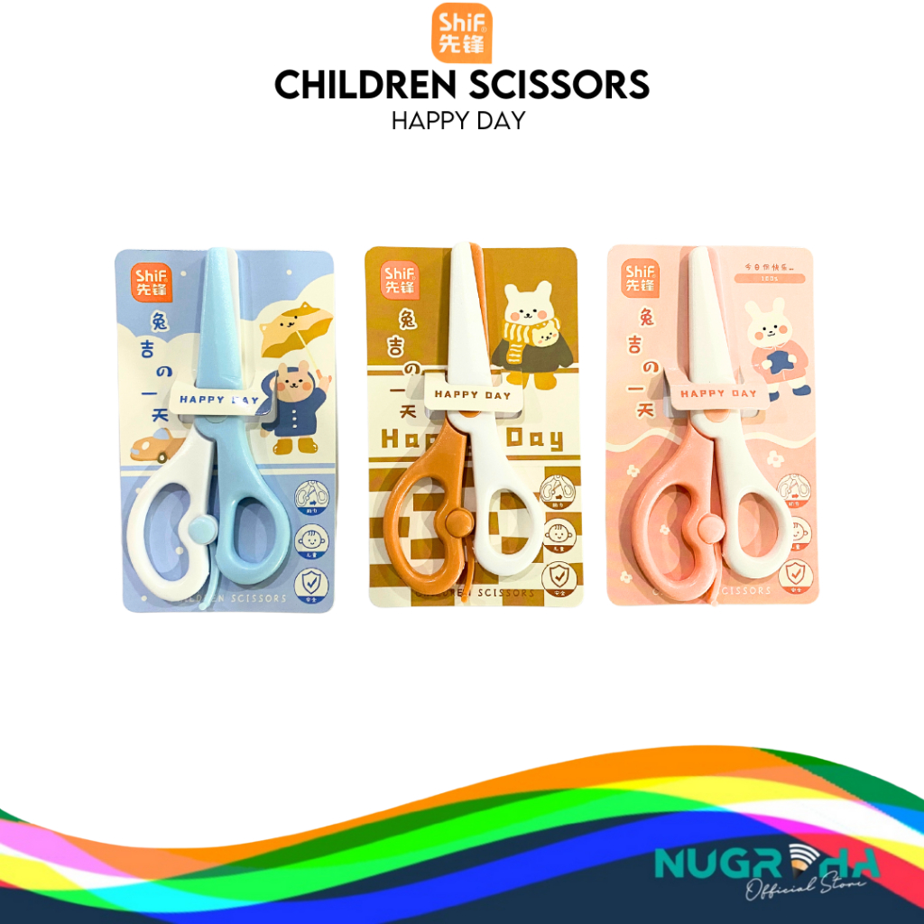 

GUNTING KERTAS PLASTIK ANAK WARNA SHIF 1309 LUCU PLASTIC SCISSOR