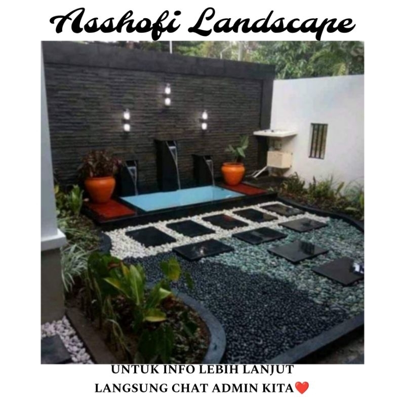 PEMBUATAN TEBING DEKORASI TAMAN MINIMALIS KOLAM IKAN HIAS BUNGA HIAS PASANG RUMPUT TAMAN JEPANG TANA