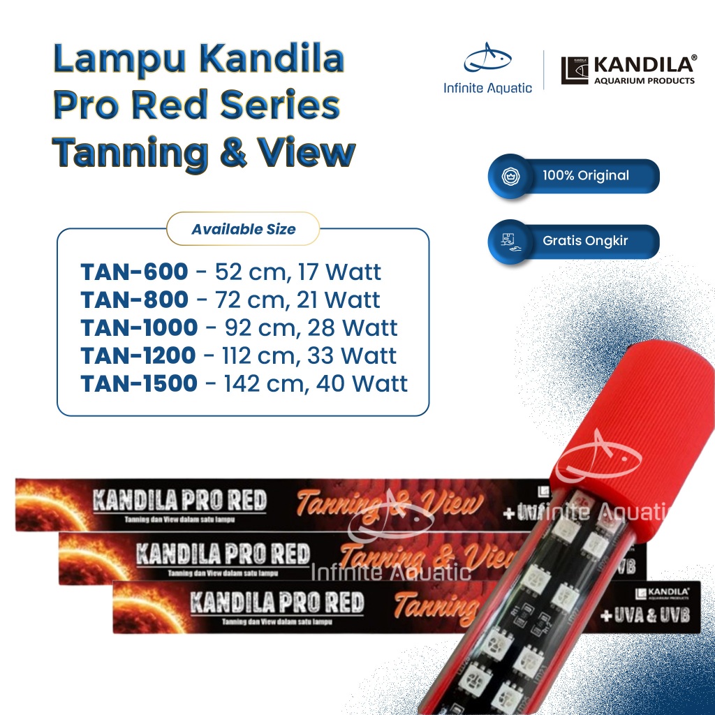 Kandila Pro Red Tanning & View Lampu Celup LED Aquarium
