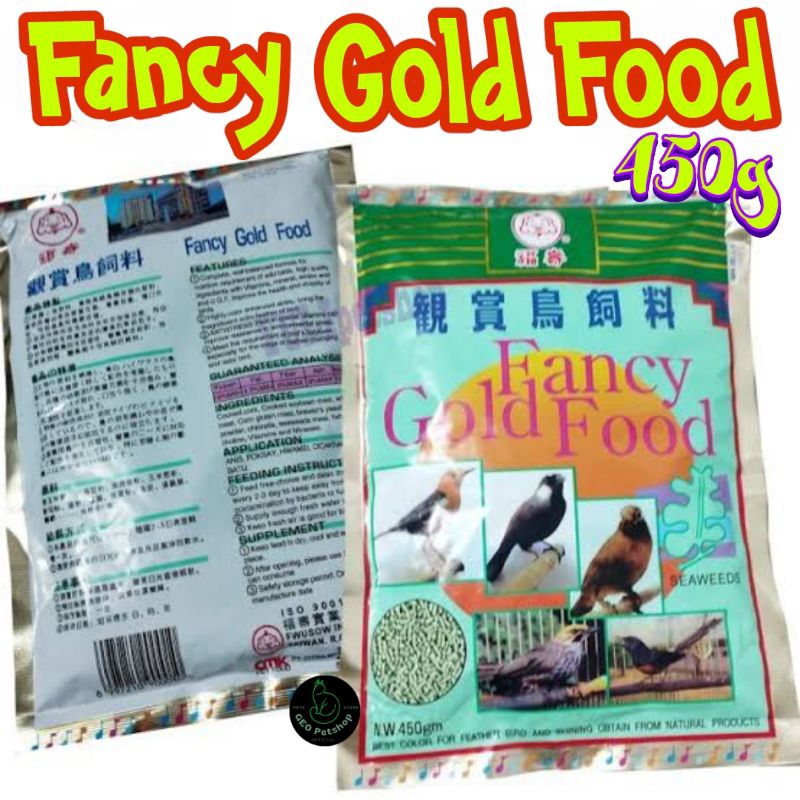 FANCY GOLD FOOD SEAWEEDS 450gr PAKAN PUR PELET ANIS POKSAY MURAI DLL MAKANAN BURUNG