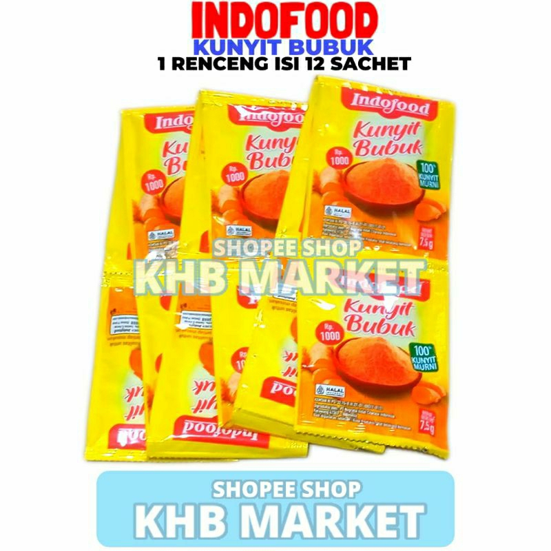 

Bumbu Dapur Kunyit Bubuk 1 Renceng Isi 12 Sachet 7.5GR