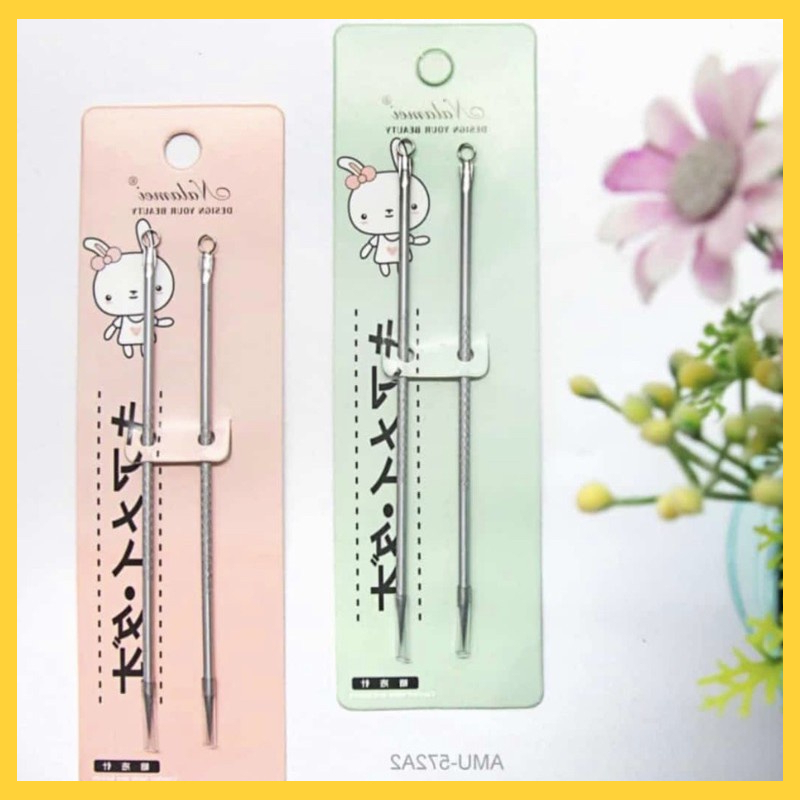 S7D Alat Pencetan Jerawat Komedo Isi 2 Pinset Alat Kecantikan Wanita Pembersih Wajah Barang Unik