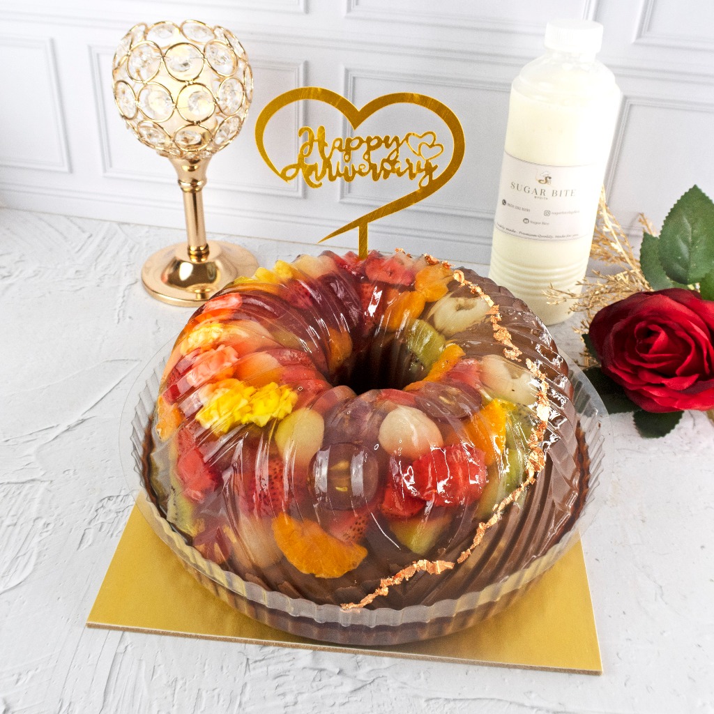 

Puding buah cokelat dengan Vla