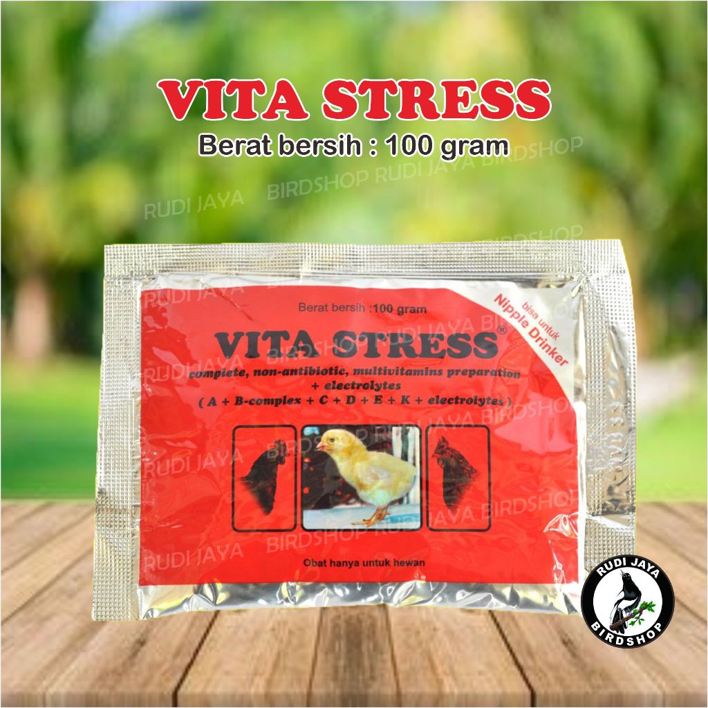 VITA STRESS 100 GRAM MERAH MEDION OBAT VITAMIN ANTI STRES AYAM UNGGAS BEBEK MENAMBAH NAFSU MAKAN