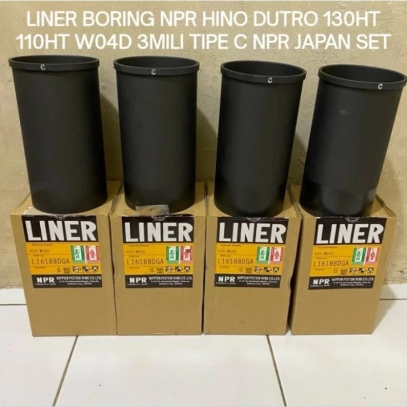 LINER BORING NPR HINO DUTRO 130HT 110HT W04D 3MILI TIPE C NPR JAPAN SET