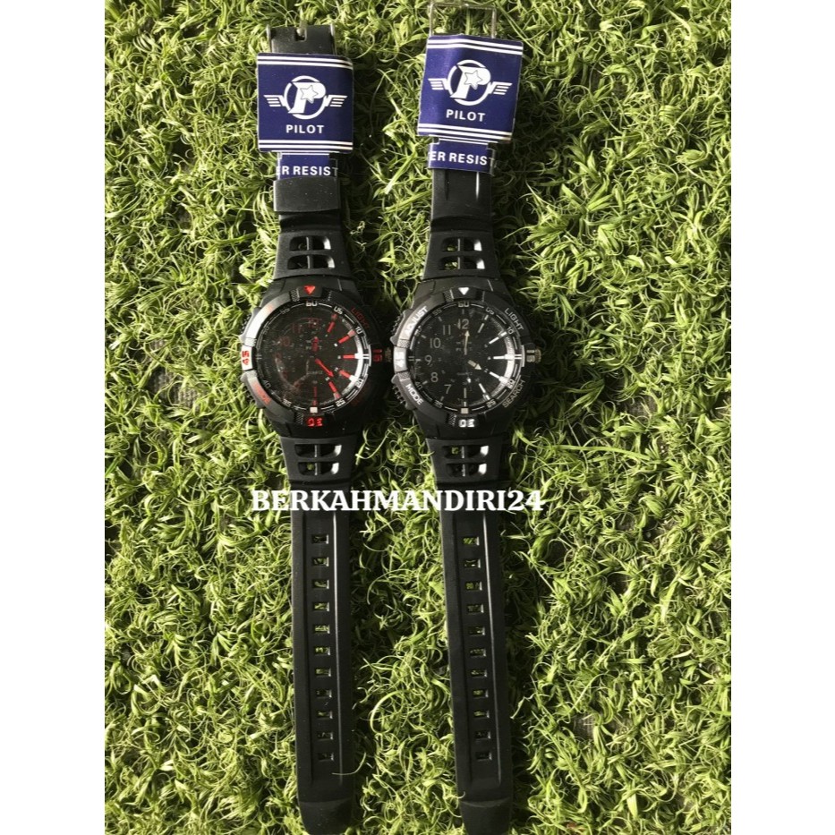 Jam Tangan Analog Pria Pilot Sport Water Resistent Original Pilot