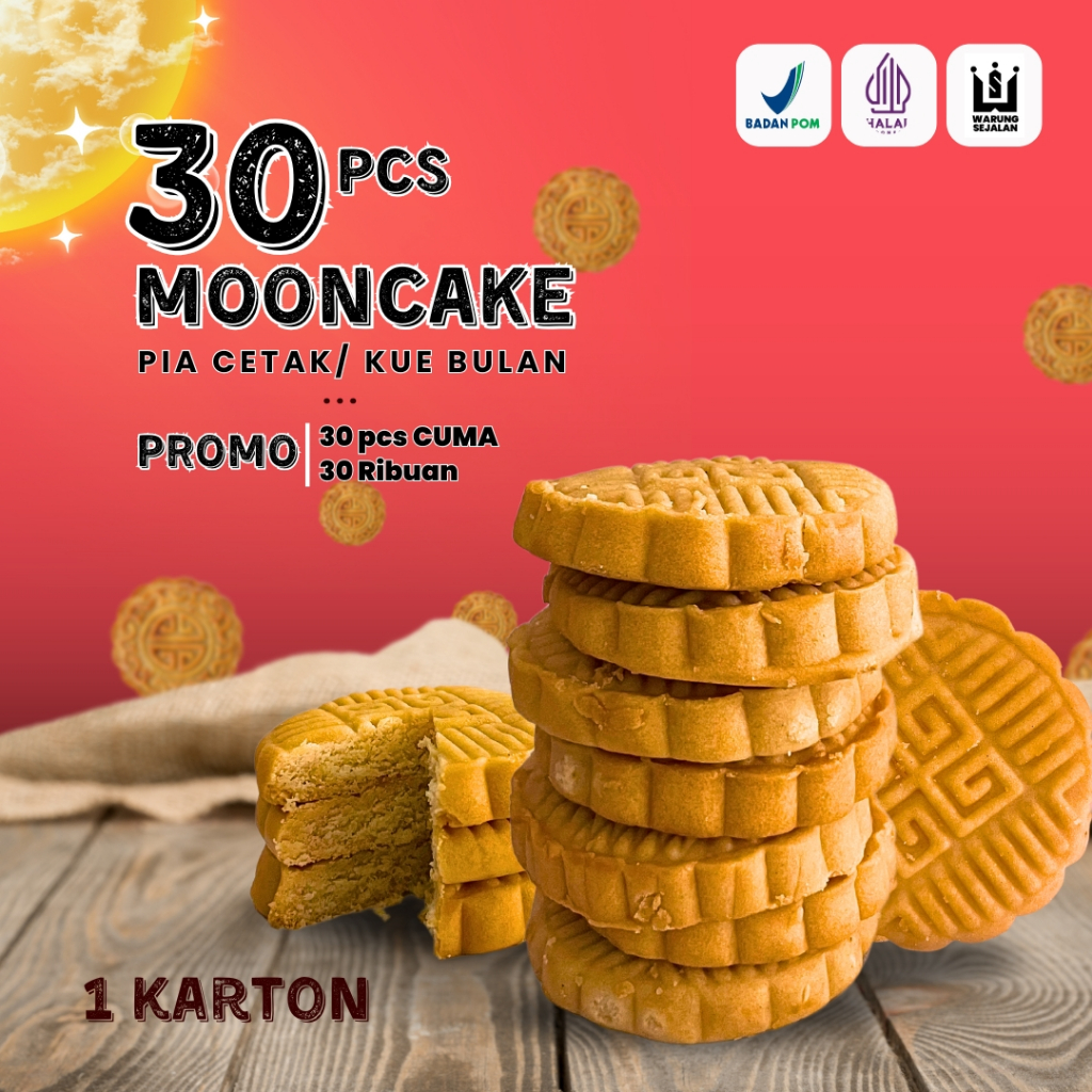 

30 PCS MOONCAKE PIA BULAN PIA PULEN ATAU KUE BULAN BAKPIA BULAN MOON CAKE MURAH BAKPIA BULAN MURAH KUE BULAN MURAH BAKPIA MURAH BAKPIA Cookies