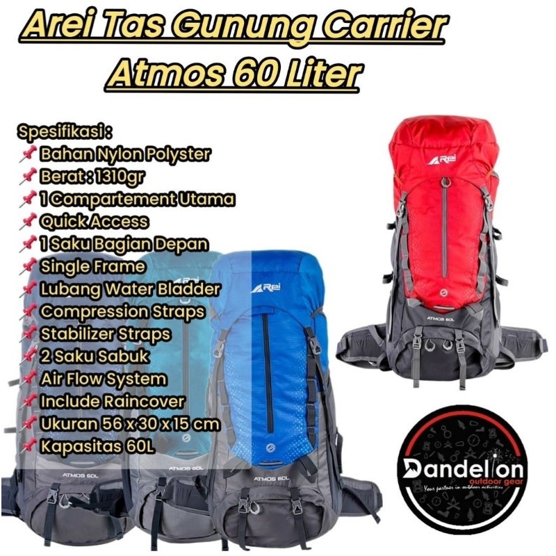 Arei Tas Gunung Carrier Atmos 60L