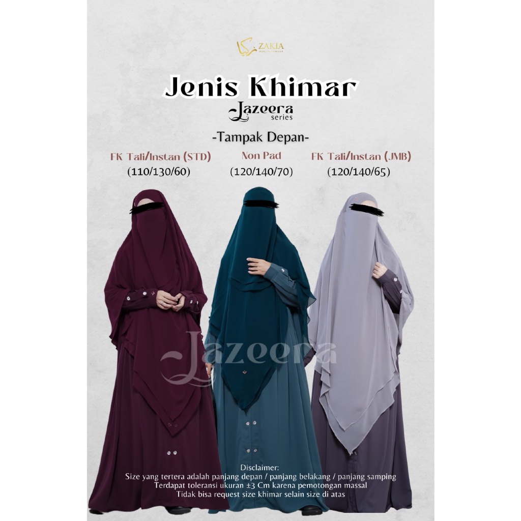 zakia muslimah wear | Jazeera khimar | sifon harir silk | hanya khimar