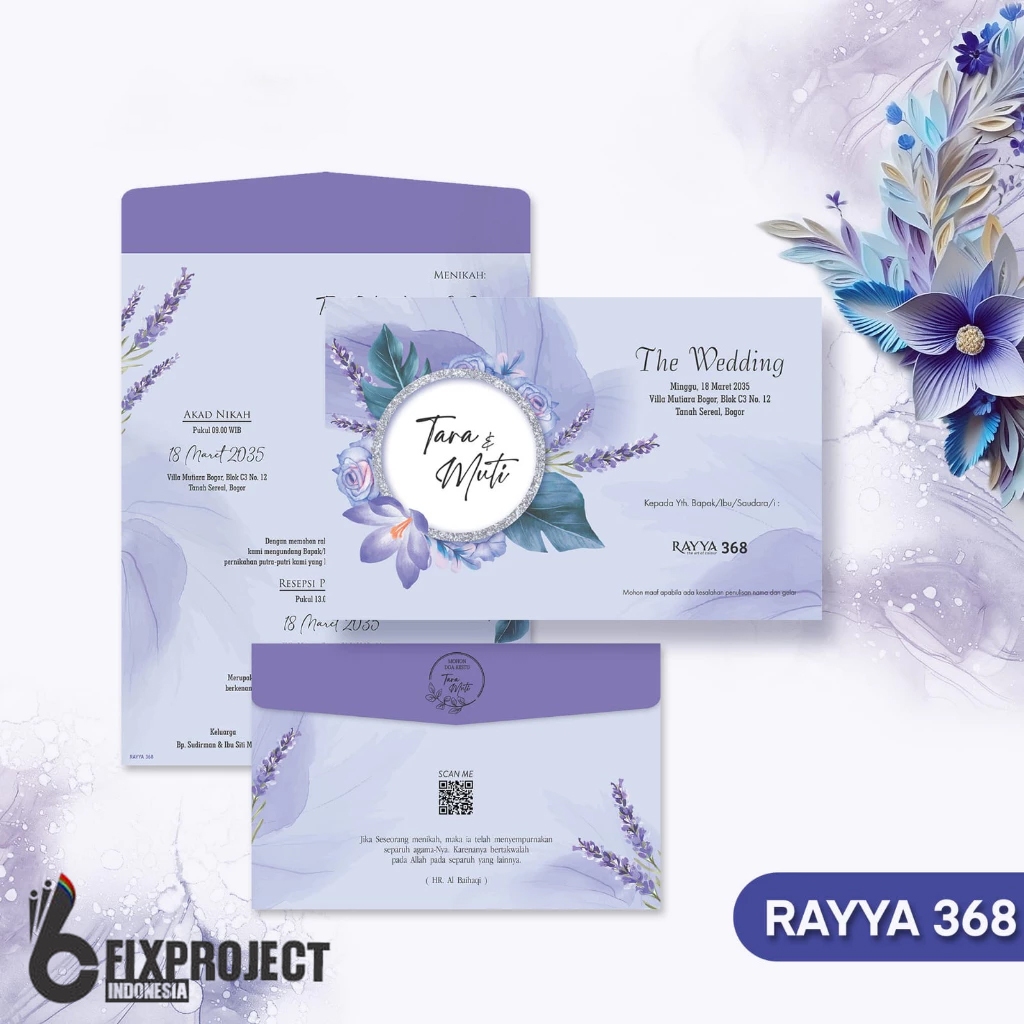 UNDANGAN PERNIKAHAN RAYYA 368 | CETAK UNDANGAN MURAH | RAYYA