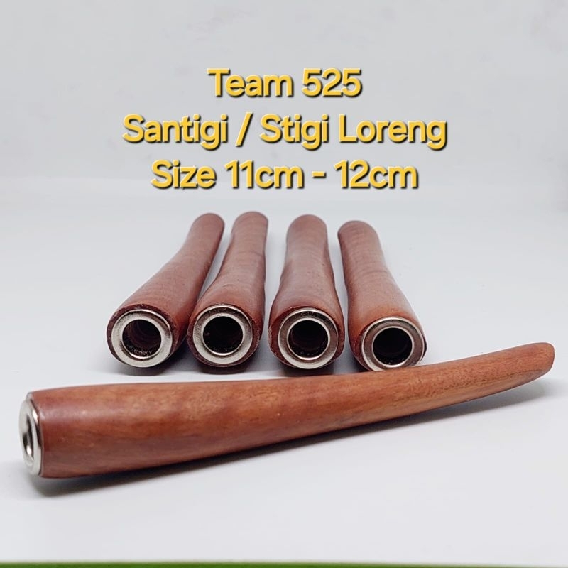 Pipa once kayu santigi loreng premium panjang 11cm 12cm cangklong stigi laut lubang multi elegan