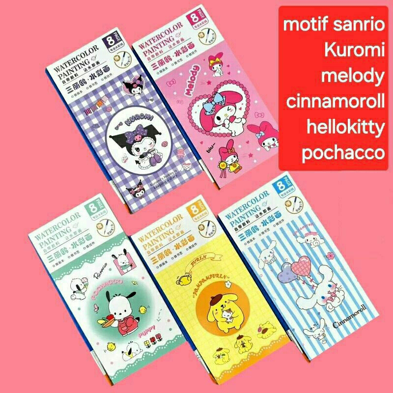 

SKY.NEW 2024 BUKU MEWARNAI 1SET KARAKTER SANRIO - WATERCOLOR PAINTING ANAK ANAK - BUKU MAINAN DIY MURAH KARAKTER KUROMI MELODY POCACHO POMPOMPURIN CINNAMOROLL - SOUVENIR ANAK - KADO ACARA ULANG TAHUN ANAK - HAMPERS ULANG TAHUN SEKOLAH