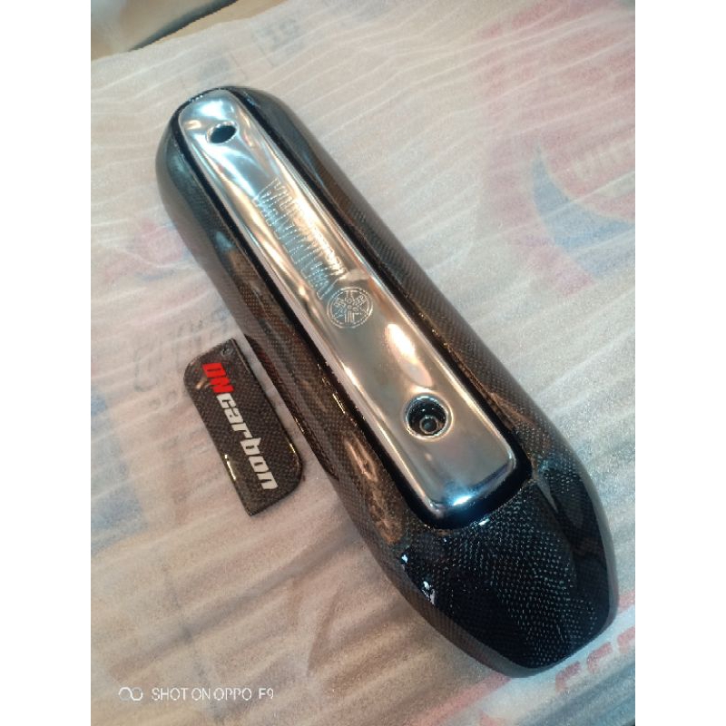 cover knalpot mio sporty smile carbon kevlar hexagon ori