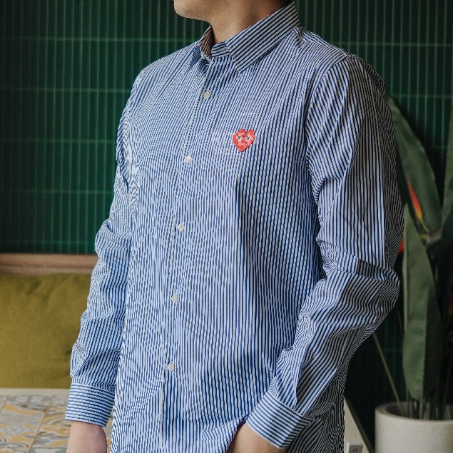 Comme Des Garcons CDG Play Red Strip Long Sleeve Shirt Original