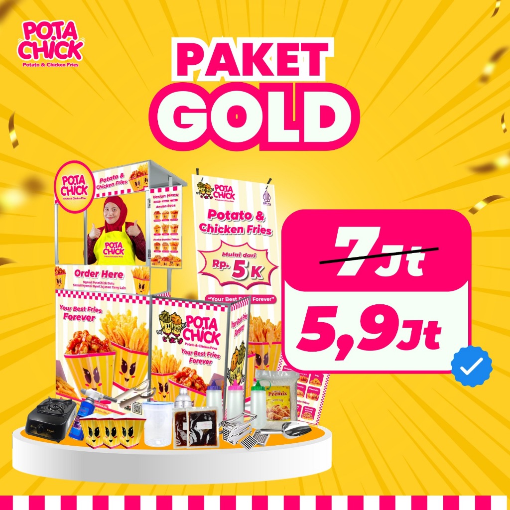 

Kemitraan Franchise Jajanan Murah Laris Kekinian Potachick - Paket Gold
