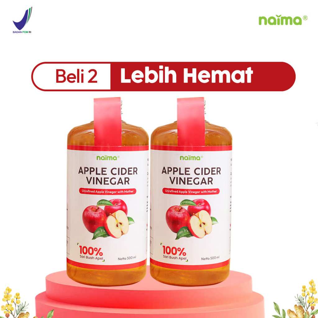 

Naima Cuka Apel Paket 2 Botol Original BPOM | Apple Cider Vinegar | 100% Cuka Apel Tanpa Pengawet