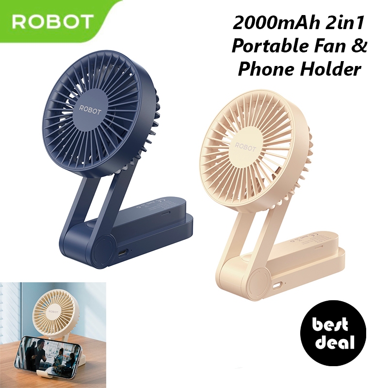 Robot RT-BF22S Portable Mini Fan 2000mAH Kipas Angin Mini Stand Phone Holder (New Upgrade RT-BF22 RT