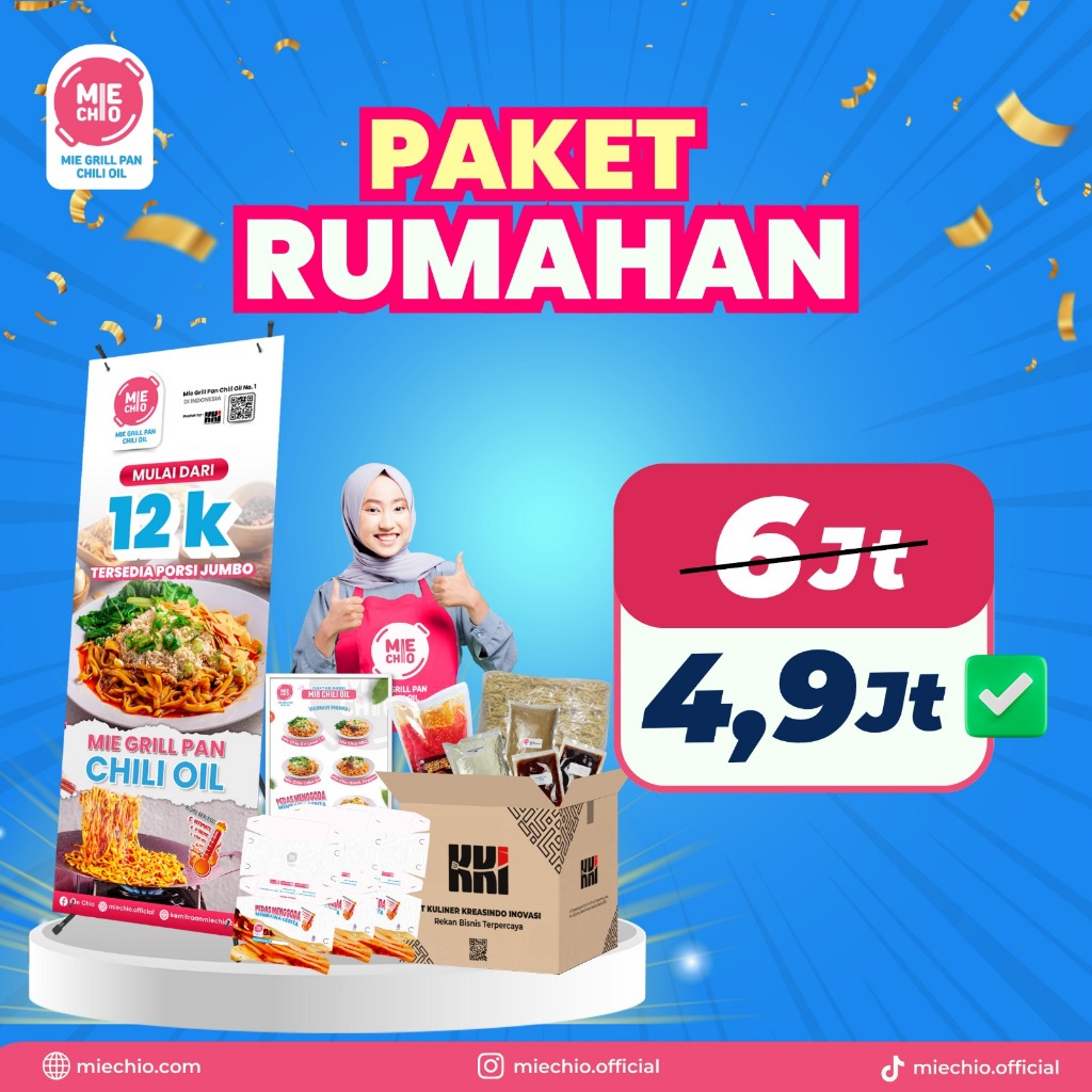 

Kemitraan Mie Pedas Grill Pan Chili Oil Terlaris Kekinian Franchise Paket Usaha Mie Chio | Paket Rumahan