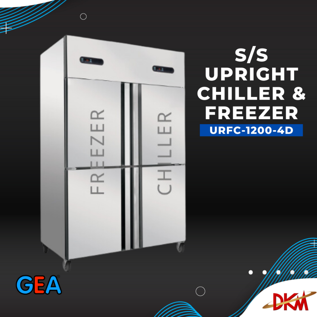 Stainless Steel Upright Chiller-Freezer 4 Doors Asian Series / URFC-1200-4D