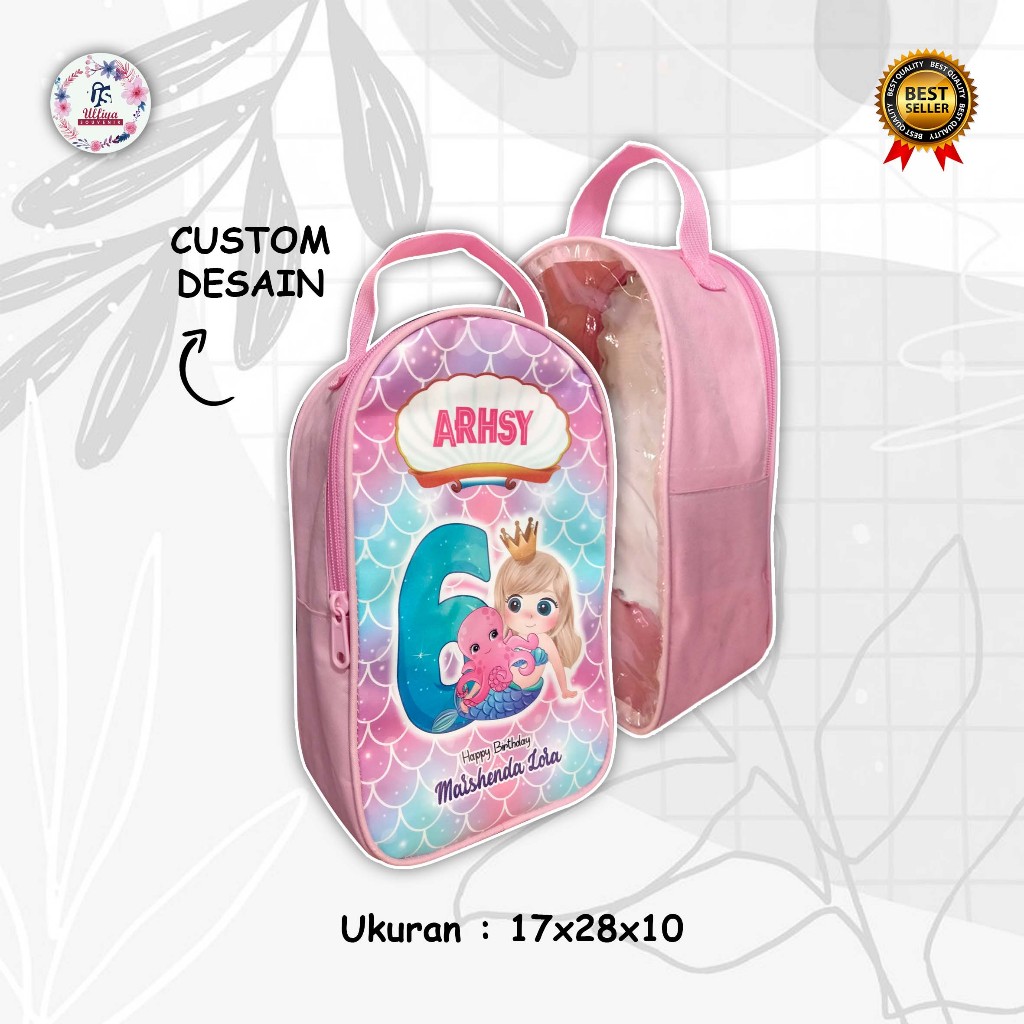 

PREMIUM MODEL ARCH BAG Tas Ultah Murah Di Bawah 15 Ribuan Tema Mermaid Cute Dan Bisa Custom Tema Cewek Cowok, Foto, Nama