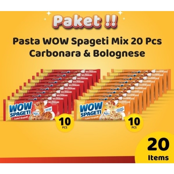 

Pasta WOW Spageti Mix 20 Pcs Carbonara & Bolognese