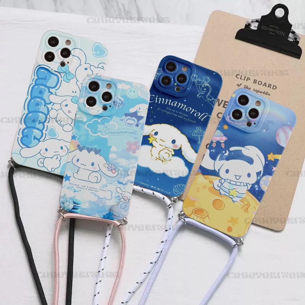 SoftCase Candy case Motif Cinnamoroll Lucu+Tali Lanyard For INFINIX OPPO VIVO REDMI SAMSUNG REALME I