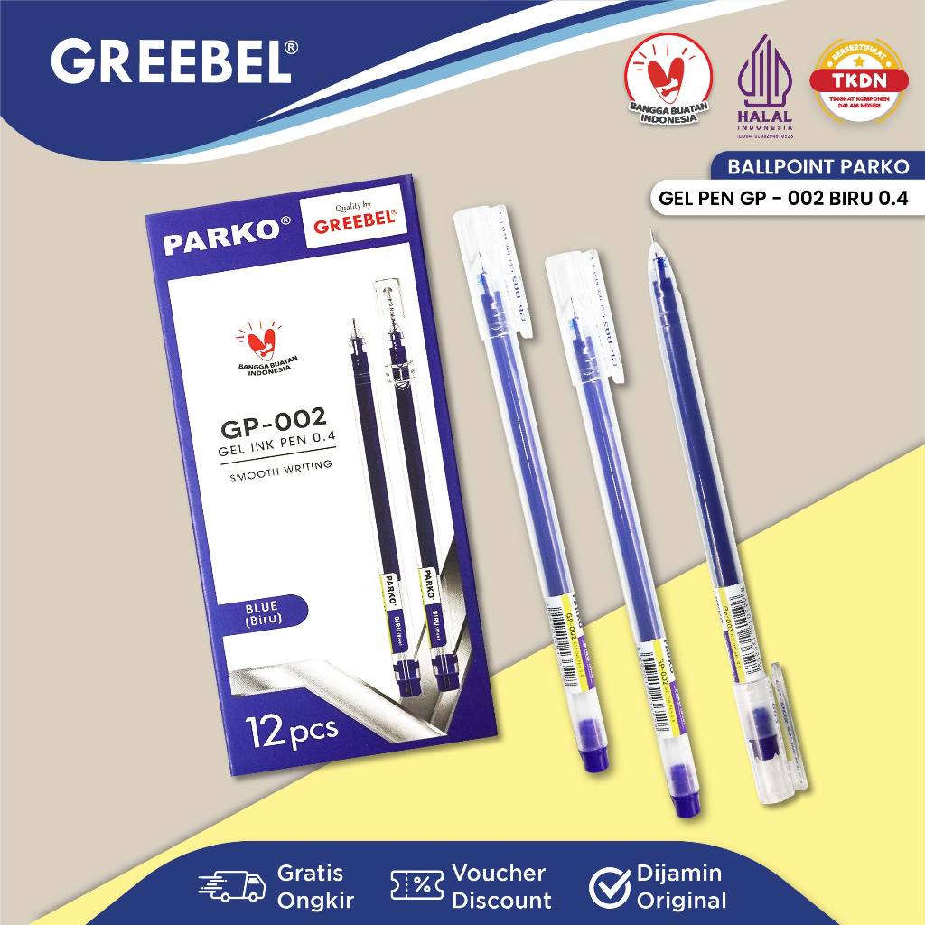 

PARKO PULPEN GEL / GP-002 0.4 TINTA BIRU 12PCS / BALLPEN BALLPOIN GEL PEN