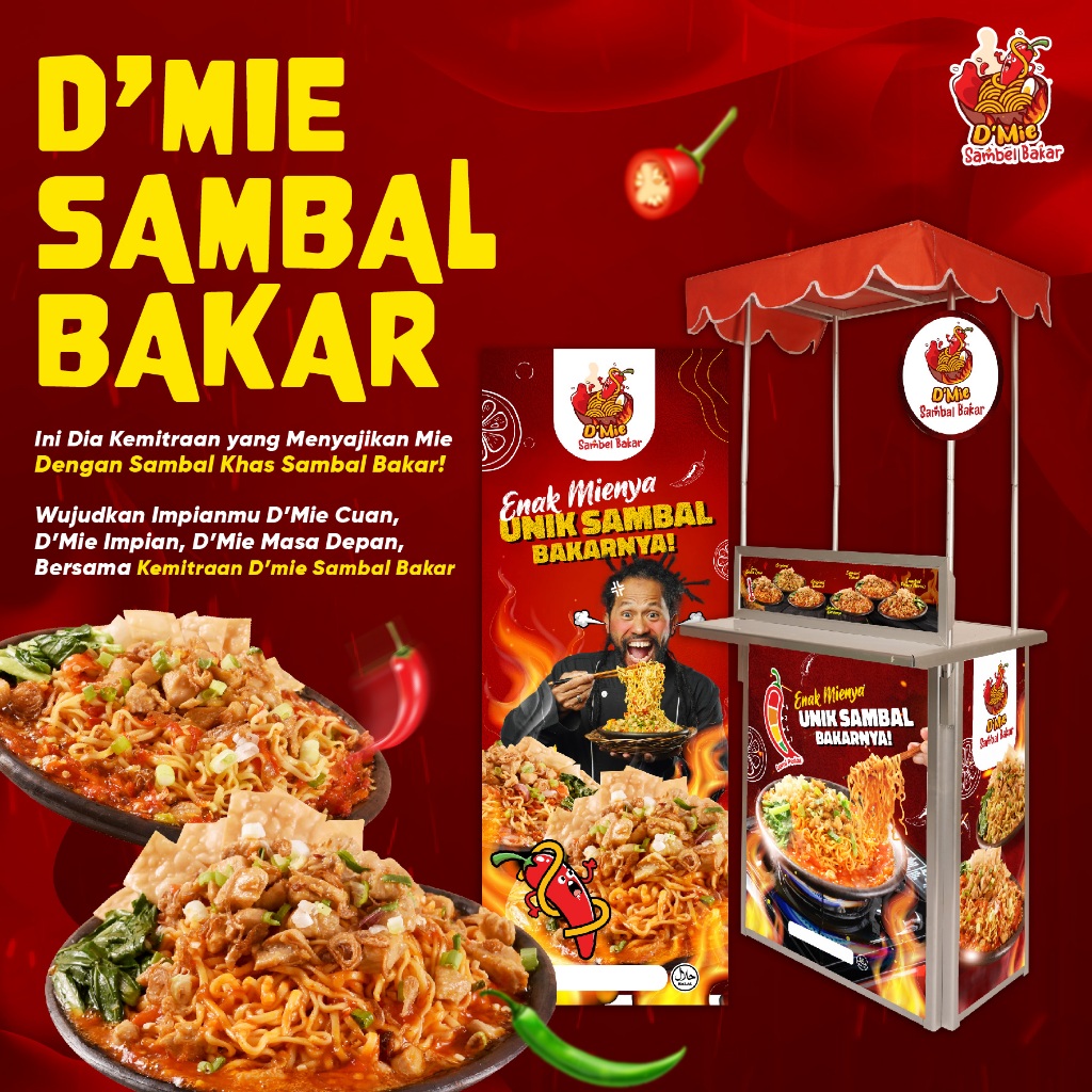 

Paket Usaha Kemitraan D'Mie Sambal Bakar Siap Jualan