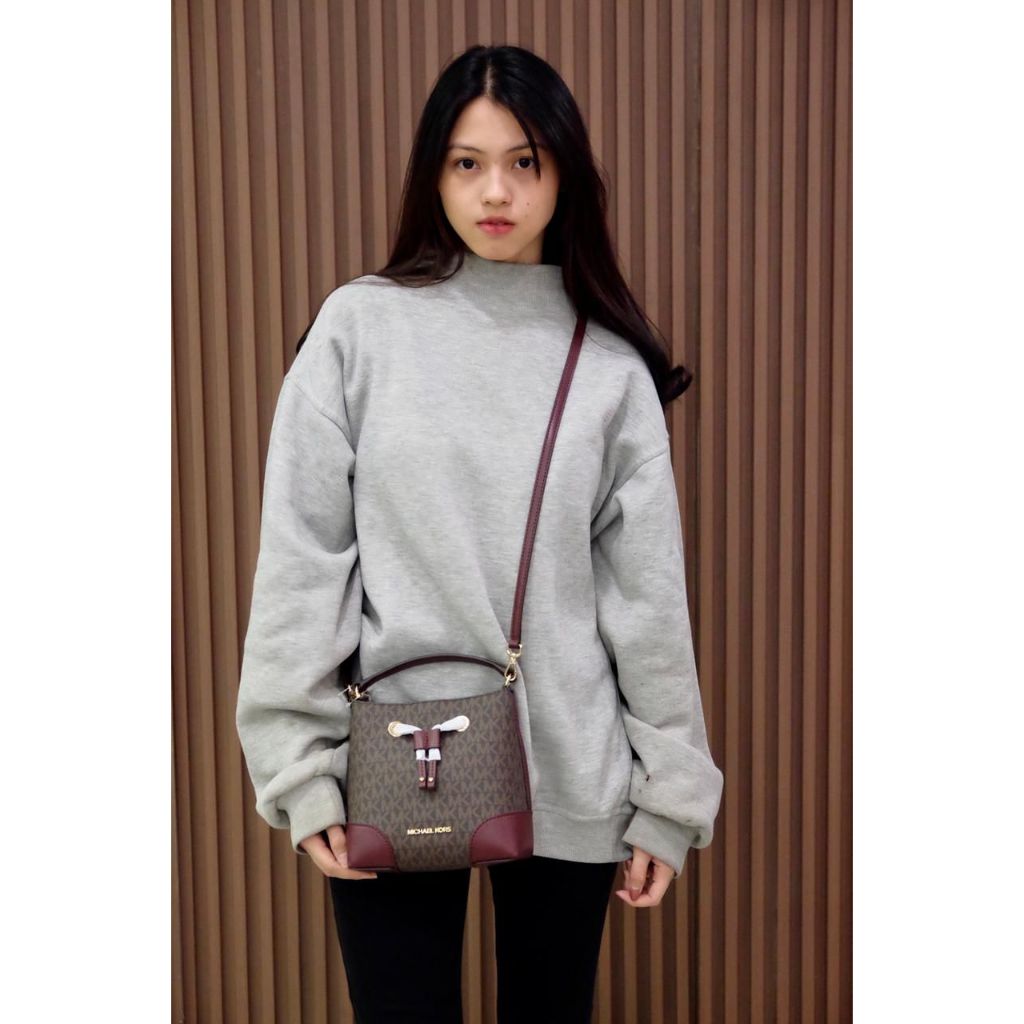 MK MERCER OXBLOOD BUCKET BAG