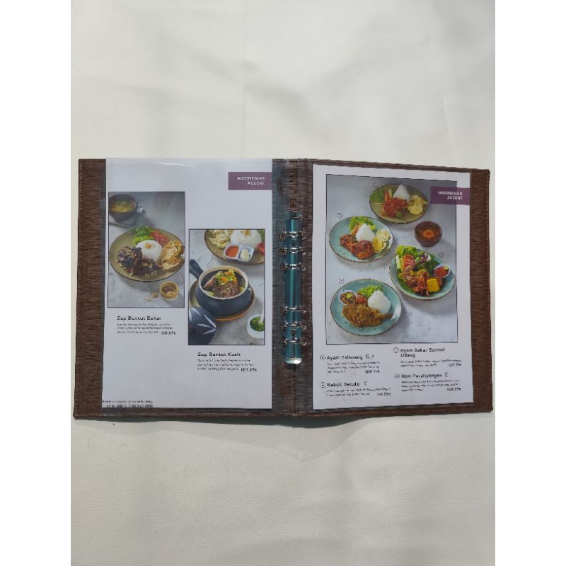 Buku Menu Resto Bahan Kulit Cover Menu Binder A4