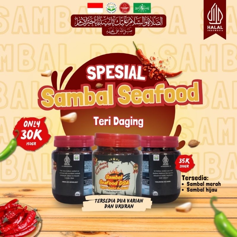 

Sambel Ikan Teri Daging Sambel Merah & Sambel Ijo Dapur Santri Ar Raaid