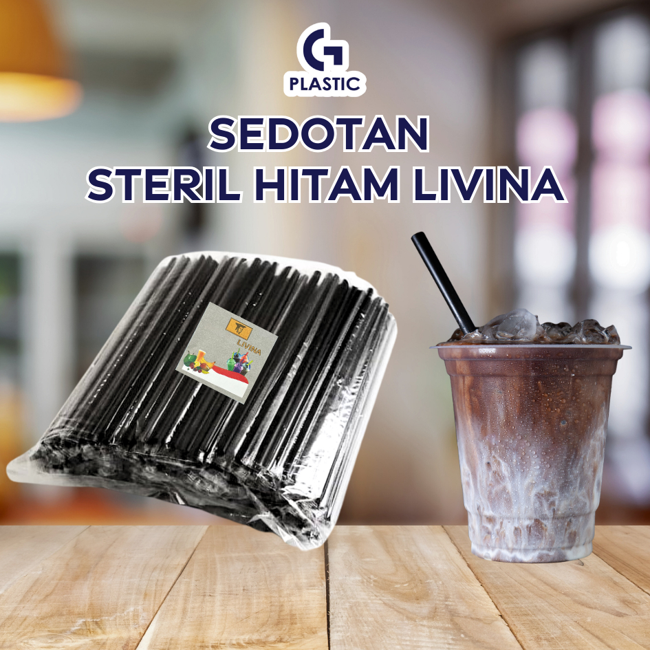 Sedotan Plastik Hitam / Sedotan Steril Hitam 6x20mm / Sedotan Steril Hitam / Sedotan Plastik Murah /