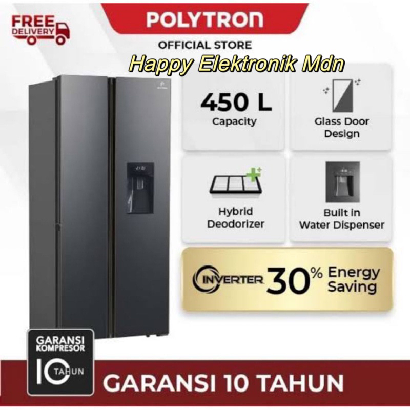Polytron PRS 480X Polytron Kulkas Side By Side Polytron Water Dispenser Kulkas Inverter Polytron 450