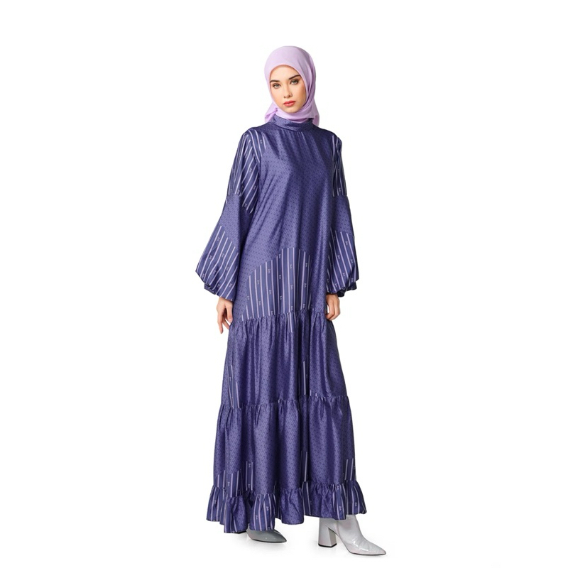 VACANZA TIERED DRESS NAVY S NADA PUSPITA