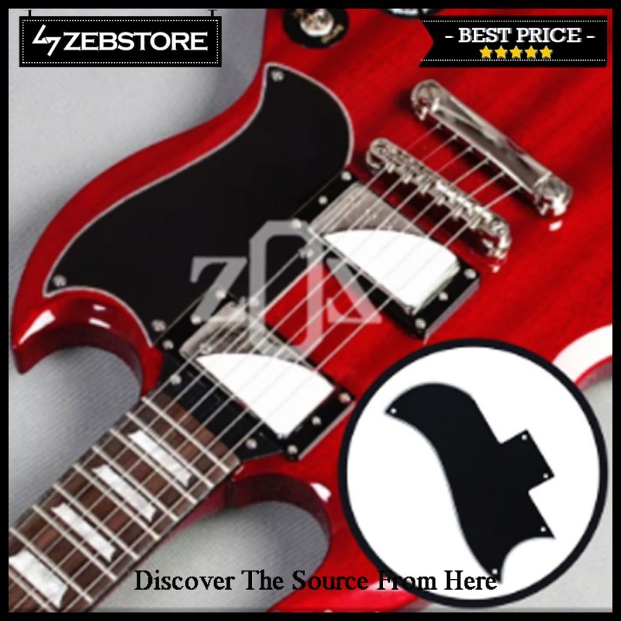 Pickguard Gibson SG Std Half Face Black 3Ply