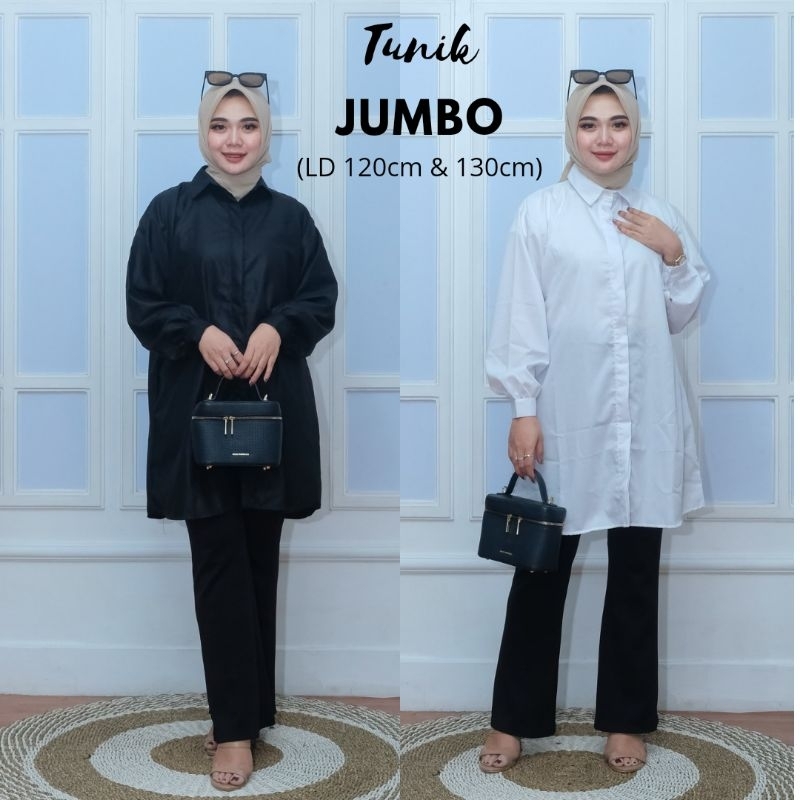 Atasan Wanita Tunik Jumbo model Formal Bahan Katun Toyobo