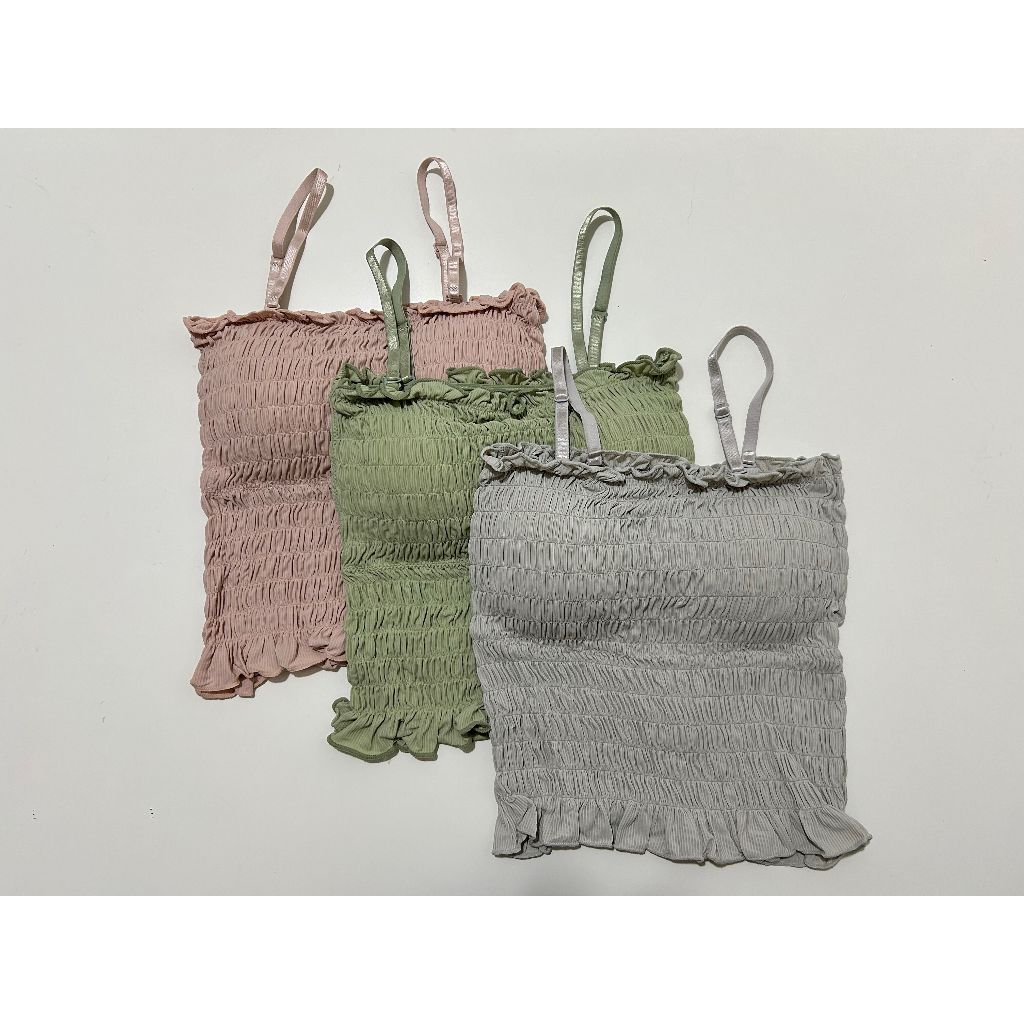 tank top bra import kemben kerut tube top