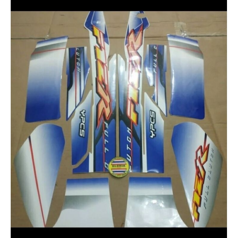 Striping Stiker Body Motor FIZR 2003 biru putih